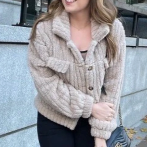 Cozy Teddy Button Down Oversized Jacket Coat - Picture 3 of 10